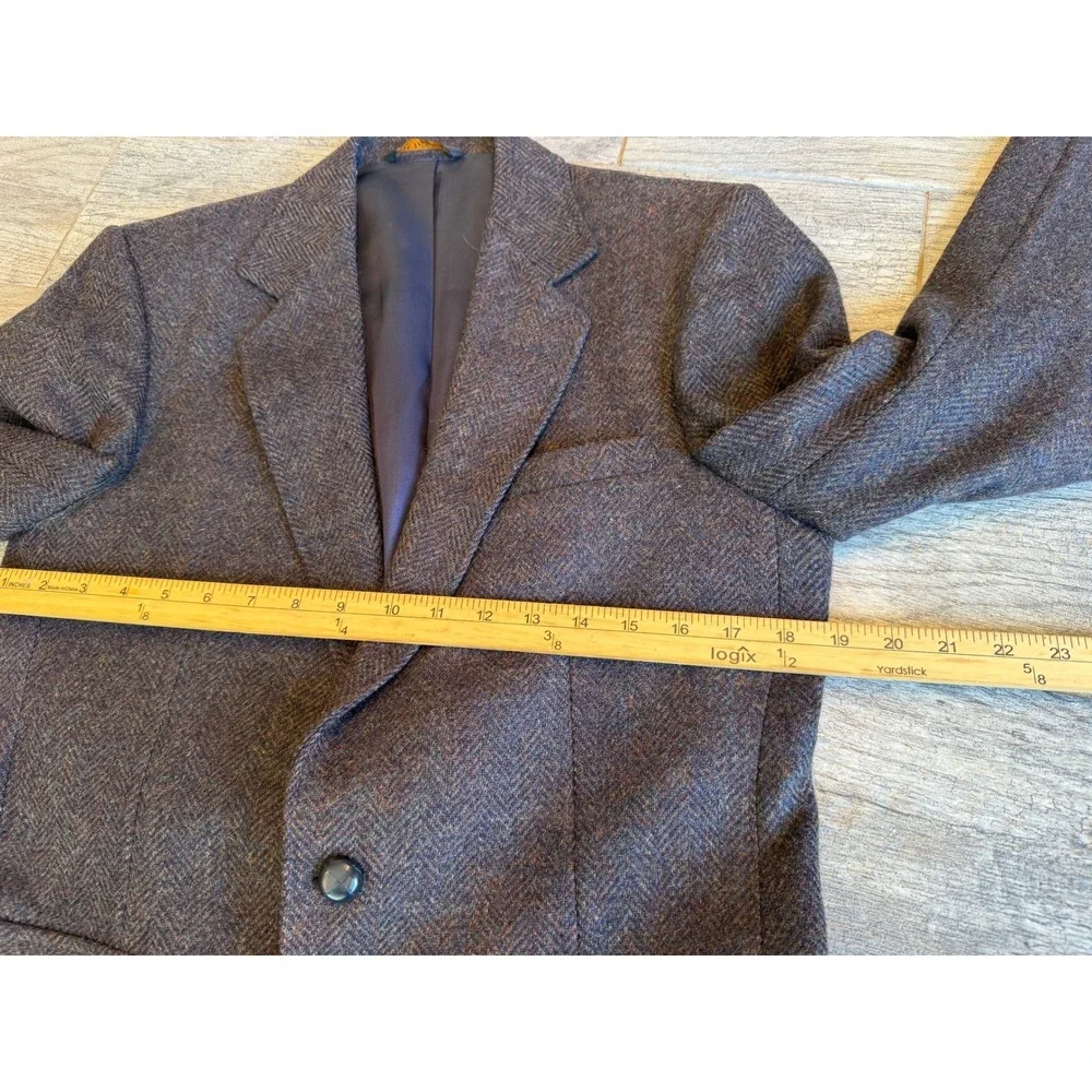 Imperial by Haggar Blazer 38 Brown Herringbone Pure Wool Sport Coat Mens NWOT